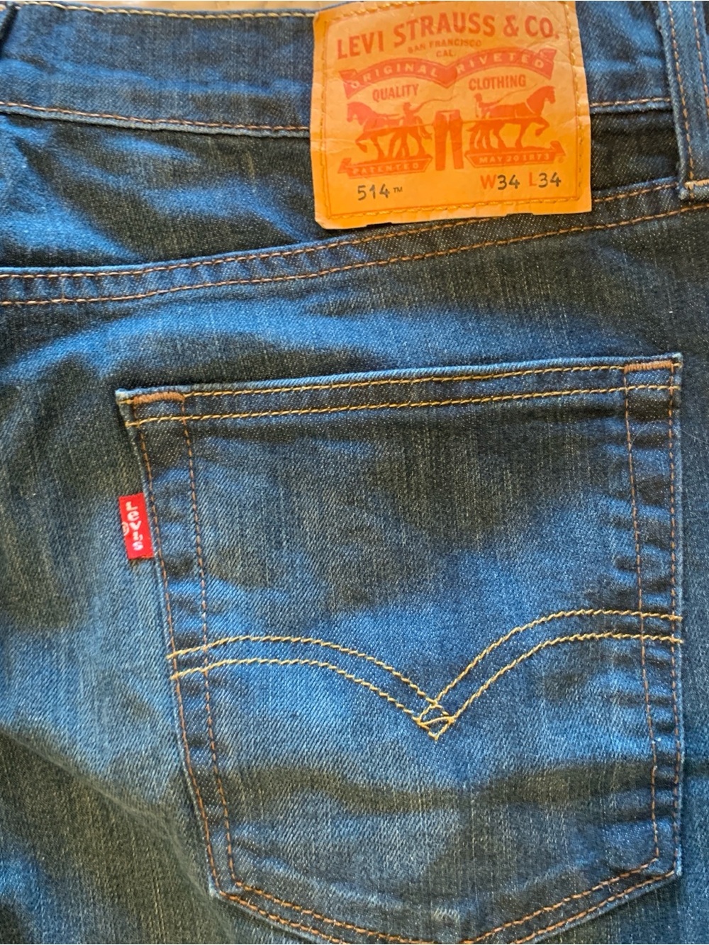 Levi's 514 Relaxed Fit Jeans in Dark Blue Denim